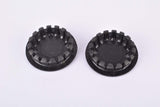 Black Ofmega plastic crank set dust caps