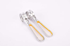 NOS extra light weight Masi / De Rosa / Colnago, Campagnolo Record / Super Record #601 & #602 yellow milled Gear Lever Shifter Set, levers only  from the 1960s - 1970s