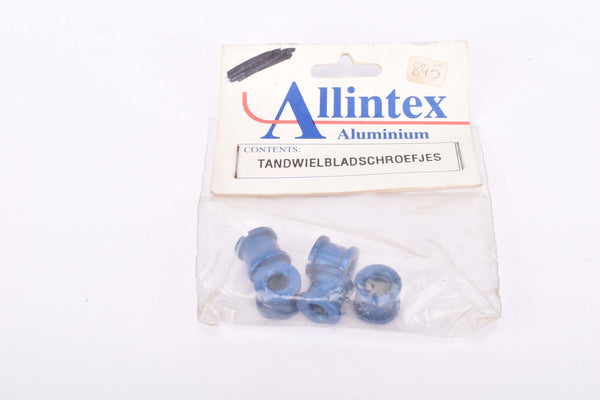 NOS Allintex Aluminium blue anodized light weight tuning crank set chain ring bolts