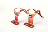 NEW Ale red anodized alloy toe clip set in size M from the 80s NOS