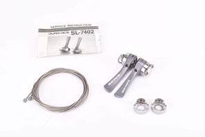 NOS Shimano Dura-Ace #SL-7402 8-speed braz-on gear shifter lever set from the 1990s