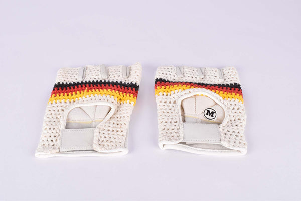 NOS German crochet cycling gloves in size medium from 1980s