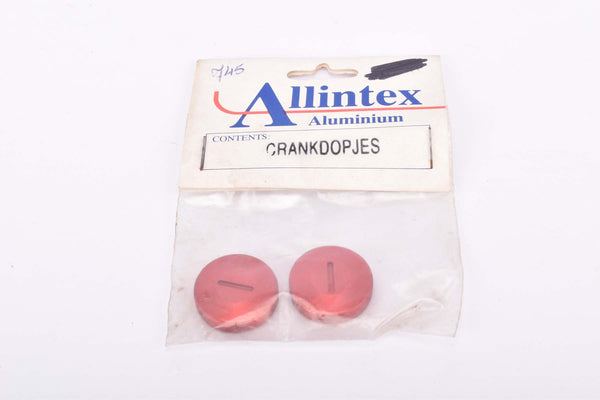 NOS Allintex Aluminium red anodized light weight tuning crank set dust cap set