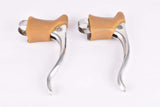 Campagnolo (Nuovo) Record #2030 polished brake lever set with brown replacement hoods from the 1960s - 80s