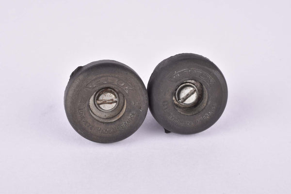 Black Velox screw on handlebar end plugs from the 1970s/80s