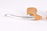 Campagnolo (Nuovo) Record #2030 polished brake lever set with brown replacement hoods from the 1960s - 80s