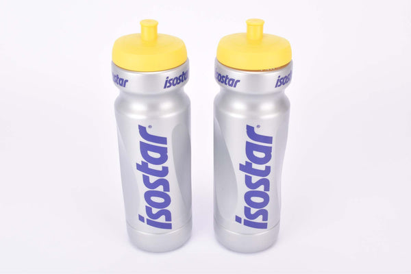 NOS set of 2 Isostar silver/yellow 1000ml water bottles