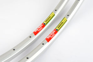 NEW Araya #RS-430 silver clincher Rimset (2 rims) 700c/622mm with 36 holes from the 1990s NOS