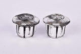 Silver Cinelli winged logo handlebar end plugs