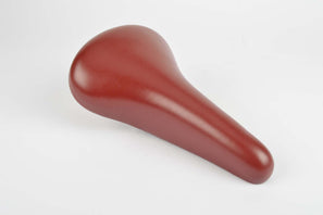 NEW Touring vinyl Saddle in dark red with seatpost clamp from 1985 NOS