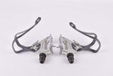 Shimano 105 #PD-1055 aero Pedal Set with toe clips from the 1980s