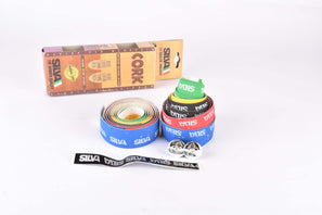 NOS Silva Cork Multicolor handlebar tape in blue/red/black/yellow/green from the 1990s