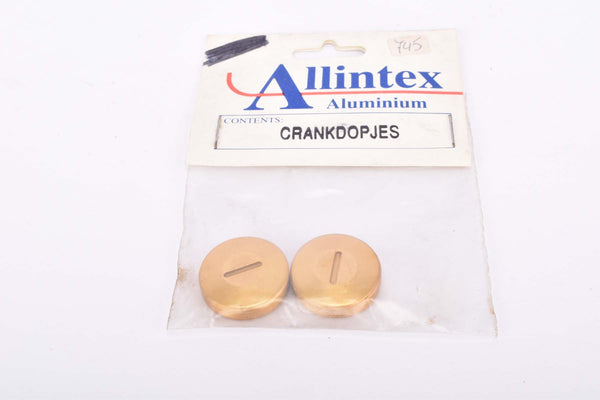 NOS Allintex Aluminium golden anodized light weight tuning crank set dust cap set
