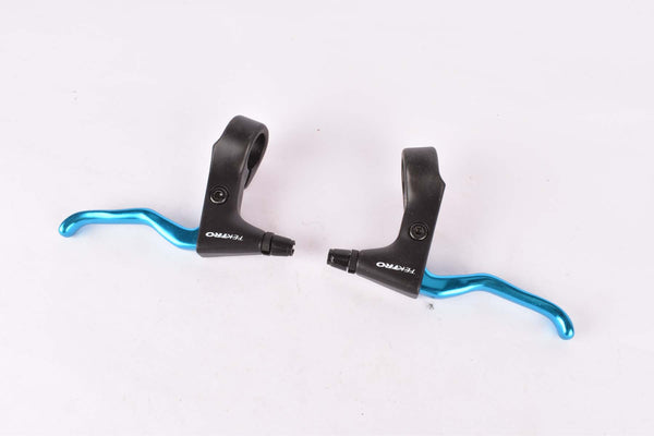 NOS blue anodized Tektro flatbar cantilver Brake Lever Set from the 1990s