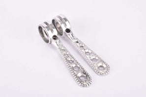 Very rare light weight drilled / drillum Campagnolo first generation Gran Sport Open C #601 & #602 Gear Lever Shifter Set, levers only from the 1950s