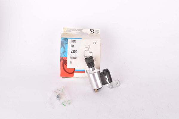 NOS/NIB Union Fahrrad-Dynamo #8201 Linksanbau (rechtsschwingend, Seitenläufer) right swinging left mount side running dynamo generator from the 1970s - 1980s