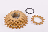 NOS Shimano UG 6-speed cassette with 13-24 teeth from 1986, gold
