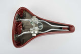 NEW Touring vinyl Saddle in dark red with seatpost clamp from 1985 NOS