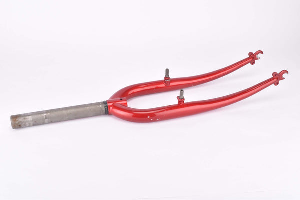 26" Red MTB Steel Fork with Eyelets for Fenders and Rack