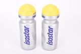 NOS set of 2 Isostar silver/yellow 500ml water bottles