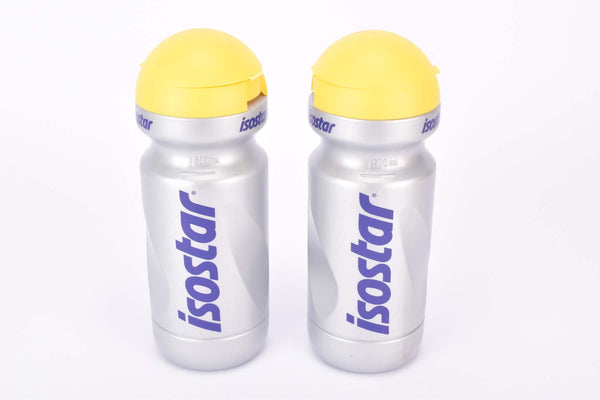 NOS set of 2 Isostar silver/yellow 500ml water bottles