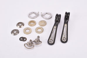 Black anodized Chesini pantographed Campagnolo Record / Super Record #1014 (#1013/5 & #1013/6) braze-on Gear Lever Shifter Set from the 1970s