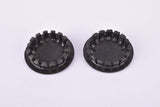 Black Ofmega plastic crank set dust caps