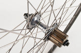 Wheelset with Wolber GTX 2 clincher rims and Shimano 105 #1050 hubs from the 1980s