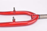 26" Red MTB Steel Fork with Eyelets for Fenders and Rack