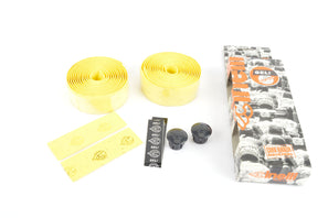 NEW Cinelli gel cork yellow handlebar tape with black end plugs from the 1990s NOS/NIB