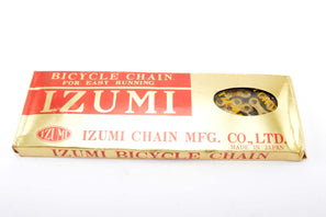 NEW Izumi Easy Running Gold/Black 5-6-7 speed road chain 1/2 x 3/32, 116 links from the 1980s NOS/NIB