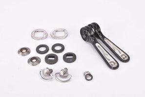 Black anodized Chesini pantographed Campagnolo Record / Super Record #1014 (#1013/5 & #1013/6) braze-on Gear Lever Shifter Set from the 1970s