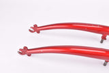 26" Red MTB Steel Fork with Eyelets for Fenders and Rack