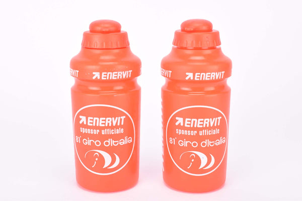 NOS set of 2 Andriolo Made in Italy red Enervit 81' Giro d'Italia 500ml water bottles