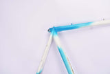 Blue and white Flanders vintage road bike frame in 61.5 cm (c-t) / 60 cm (c-c) from the 1980s