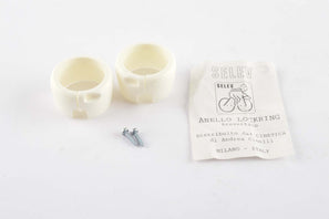 NOS white Selev Anello bar tape lockring set (2 pcs) from the 1980s