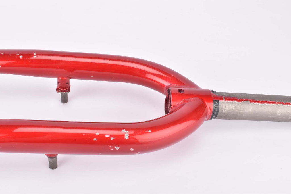 26" Red MTB Steel Fork with Eyelets for Fenders and Rack