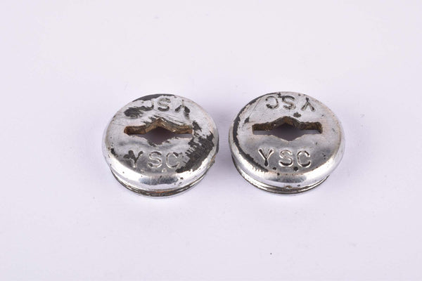 Silver Y.S.C plastic crank set dust caps