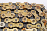NEW Izumi Easy Running Gold/Black 5-6-7 speed road chain 1/2 x 3/32, 116 links from the 1980s NOS/NIB