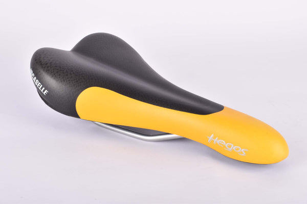 NOS Black & Yellow Iscaselle Hegos Saddle produced by Gipiemme from 1997