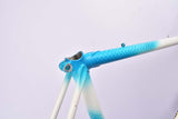 Blue and white Flanders vintage road bike frame in 61.5 cm (c-t) / 60 cm (c-c) from the 1980s