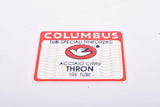 NOS Columbus Thron "Tubi Speciali Rinforzati Acciaio CrMo Tre Tubi" frame Decal