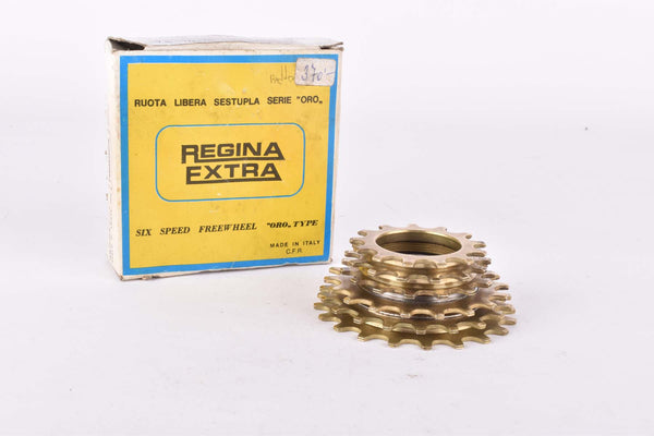 NOS/NIB Regina Oro 6-speed golden Freewheel with 13-20 teeth and italian thread from 1981