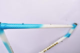 Blue and white Flanders vintage road bike frame in 61.5 cm (c-t) / 60 cm (c-c) from the 1980s