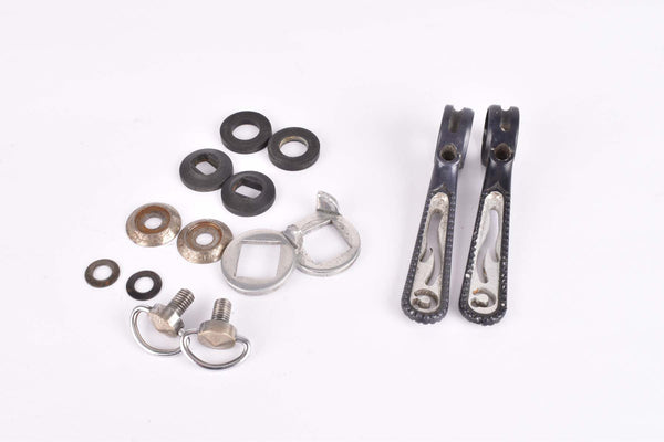 Black Chesini Panto milled Campagnolo Record  #1014 Aero braze on Gear Lever Shifter Set from the 1980s