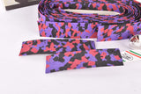 NOS 3ttt cork purple/black/red ribbon handlebar tape with silver end plugs from the 1980s NOS/NIB