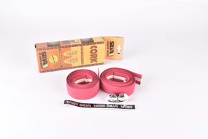 NOS Silva Cork handlebar tape in dark pink from the 1990s