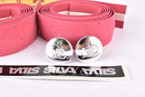 NOS Silva Cork handlebar tape in dark pink from the 1990s