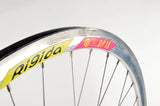 Wheelset with Rigida DP18 clincher rims and Shimano 600 Ultegra Tricolor #6400 #6402 hubs from the 1990s