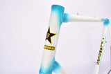 Blue and white Flanders vintage road bike frame in 61.5 cm (c-t) / 60 cm (c-c) from the 1980s